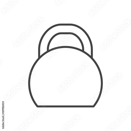 Kettlebell icon stroke liner version on white background