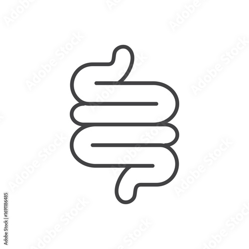 Intestines icon stroke liner version on white background