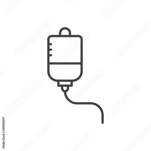 IV bag icon stroke liner version on white background