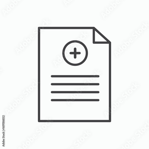 Health insurance icon stroke liner version on white background