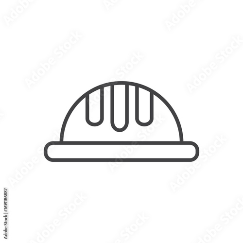 Hard hat icon stroke liner version on white background