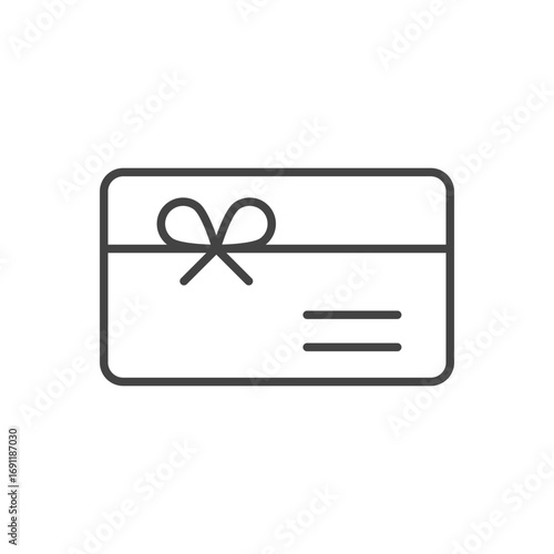 Gift voucher icon stroke liner version on white background