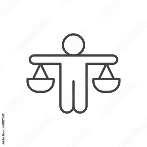 Ethics icon stroke liner version on white background
