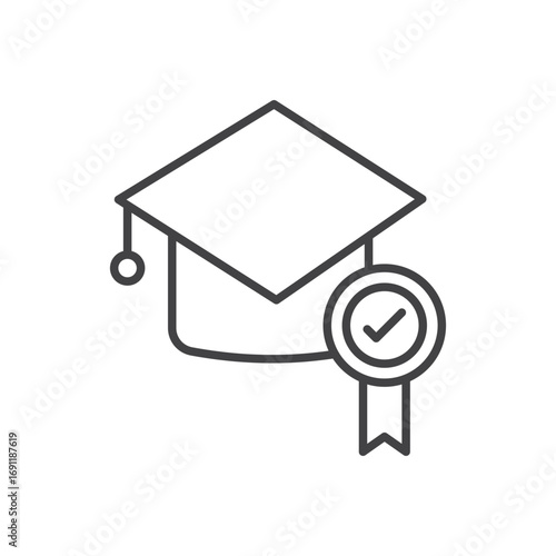 Degree icon stroke liner version on white background