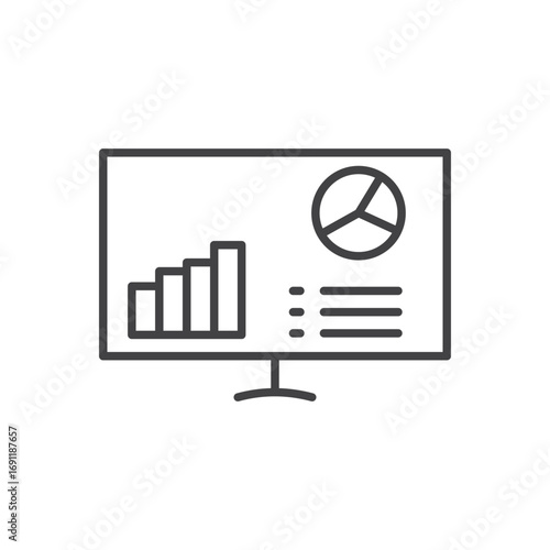 Dashboard icon stroke liner version on white background