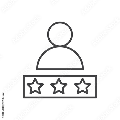 Customer feedback icon stroke liner version on white background