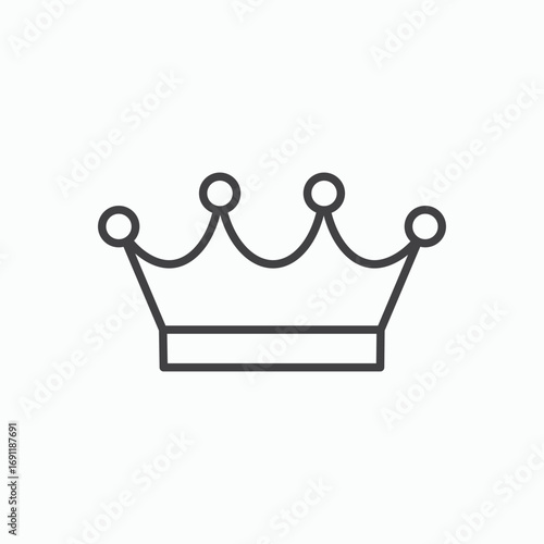 Crown icon stroke liner version on white background