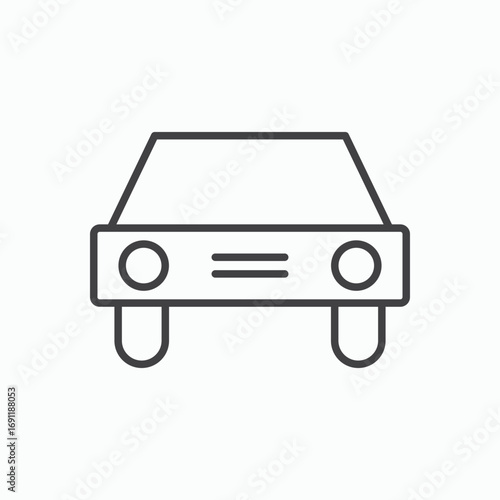 Car icon stroke liner version on white background