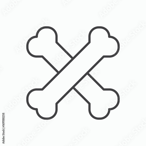 Bones icon stroke liner version on white background