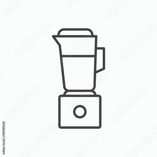 Blender icon stroke liner version on white background
