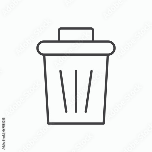 Bin icon stroke liner version on white background