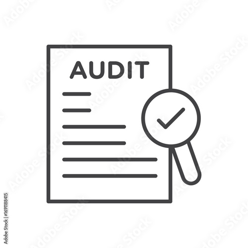 Audit report icon stroke liner version on white background
