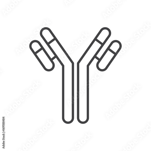 Antibody icon stroke liner version on white background