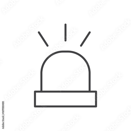 Ambulance siren icon stroke liner version on white background