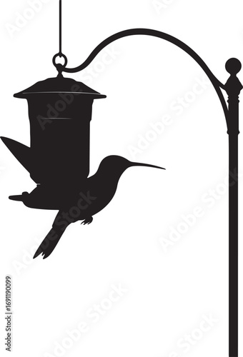 Hummingbird feeder pole nature
