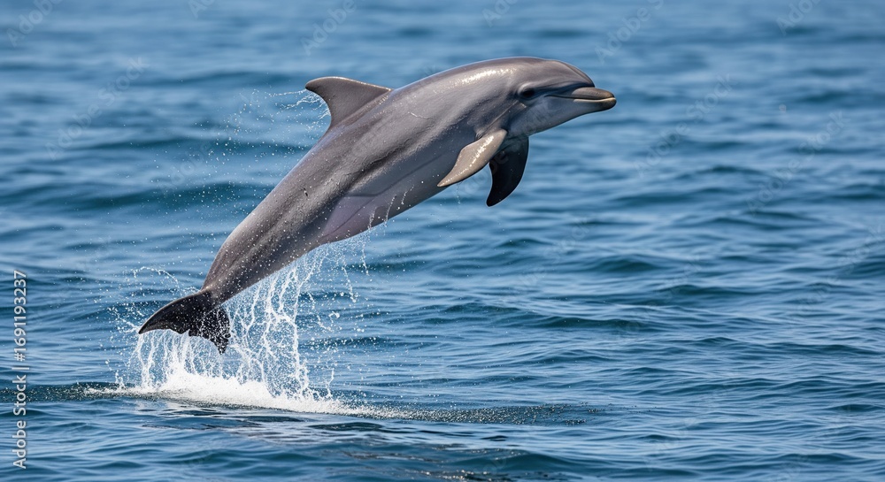 Fototapeta premium Dolphin leaping out of ocean water