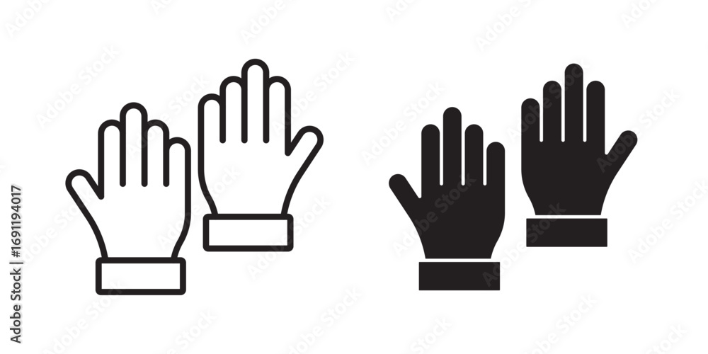 Obraz premium Wool Gloves icon. Vector illustration with stroke and fill on a white&nbsp;background.