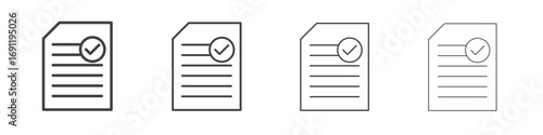 Approved document icons vector graphics for web designs