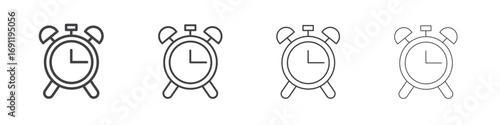 Alarm clock icons vector graphics for web designs