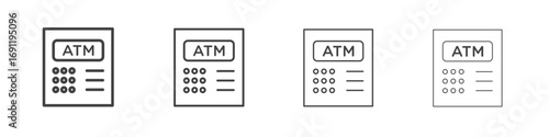 ATM icons vector graphics for web designs
