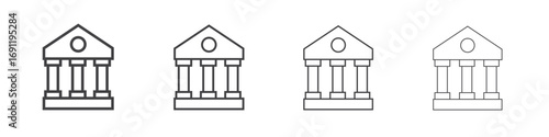 Museum icons vector graphics for web designs