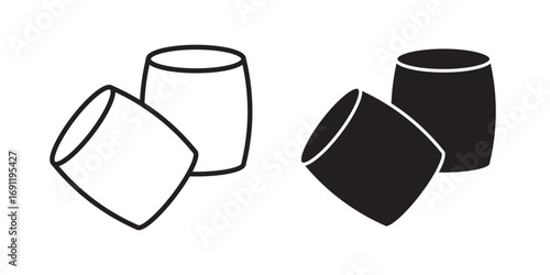 Marshmallows icon. Vector illustration with stroke and fill on a white background.