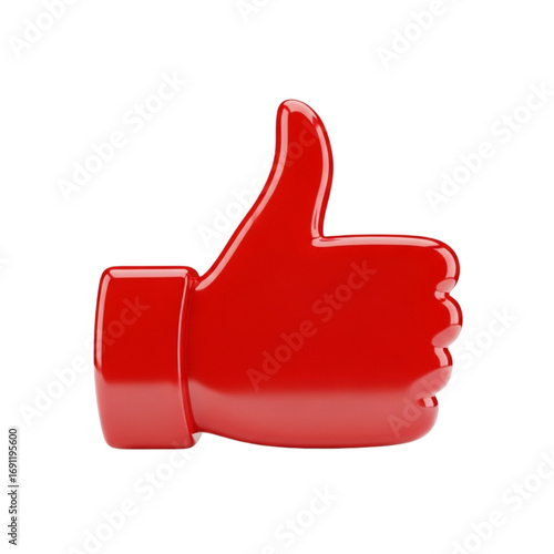Vector art of red thumbs up hand gesture