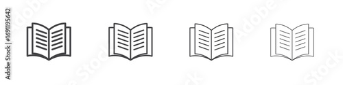 open book icons vector graphics for web designs
