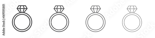 Wedding ring icons vector graphics for web designs
