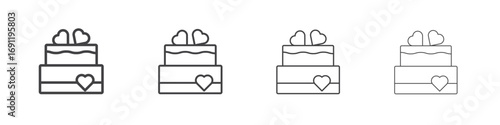 Wedding cake icons vector graphics for web designs
