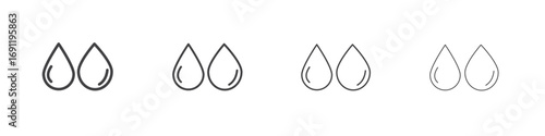 Water drop shape icons vector graphics for web designs