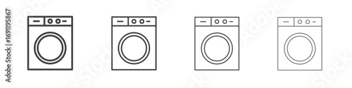Washing machine icons vector graphics for web designs