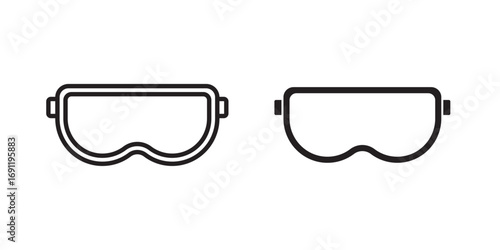 Ski Goggles icon.  Vector illustration with stroke and fill on a white background.