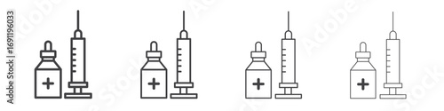 Vaccination icons vector graphics for web designs