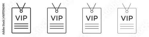 VIP pass icons vector graphics for web designs