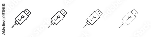 Usb icons vector graphics for web designs