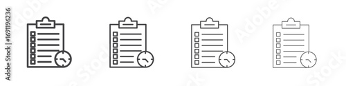 Timesheet icons vector graphics for web designs