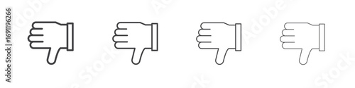 Thumbs down icons vector graphics for web designs