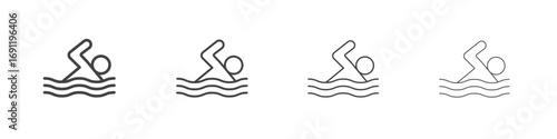 Swimming icons vector graphics for web designs