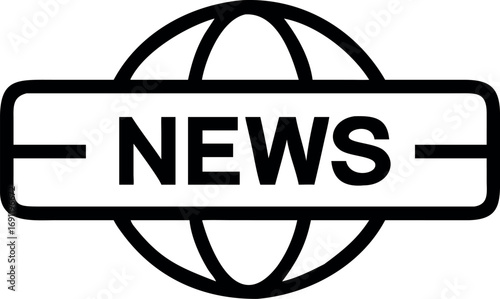 World news flat vector icon. News symbol logo illustration.