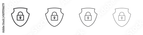 Shield lock icons vector graphics for web designs