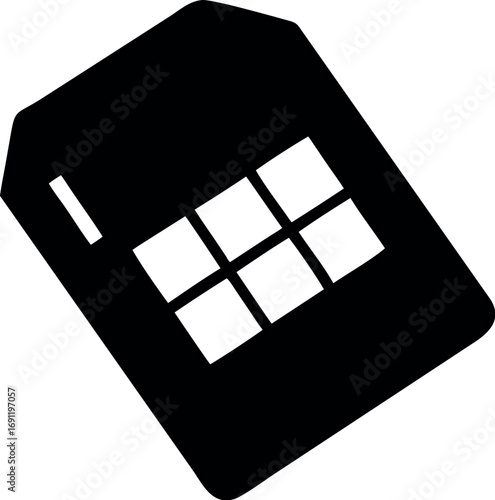 sim card vector icon. Sim card icon symbol. Sim card - mobile slot icon. 