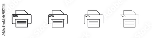 Print icons vector graphics for web designs