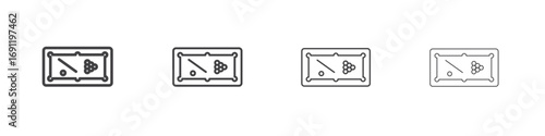Pool table icons vector graphics for web designs