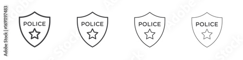 Police badge icons vector graphics for web designs