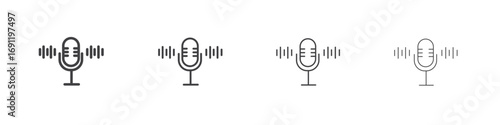 Podcast icons vector graphics for web designs