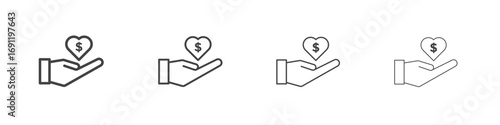 Philanthropy icons vector graphics for web designs