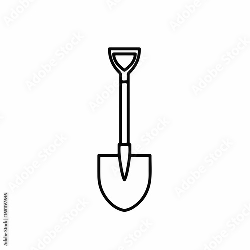 Iconic shovel icon representing digging, gardening, construction, and excavation for diverse project needs.