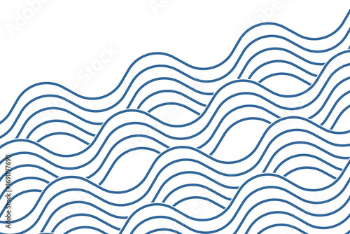 Abstract water wave lineart in desert blue tones, creating a smooth pattern. Perfect for modern backgrounds, decorative design, posters, and digital artworks