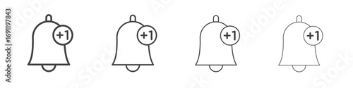 Notification bell icons vector graphics for web designs